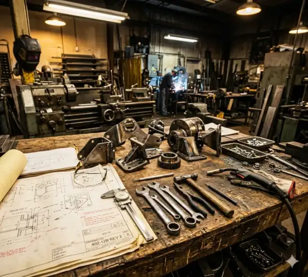 Pièces métalliques sur mesure et plans techniques en atelier